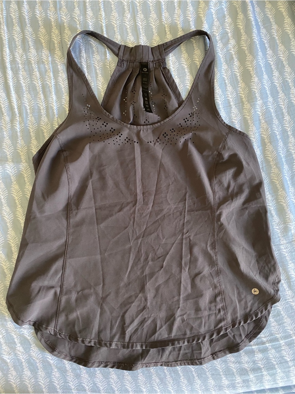 90 Degrees Athletic Lightweight Racerback Tank with Geometric Perforated Detail